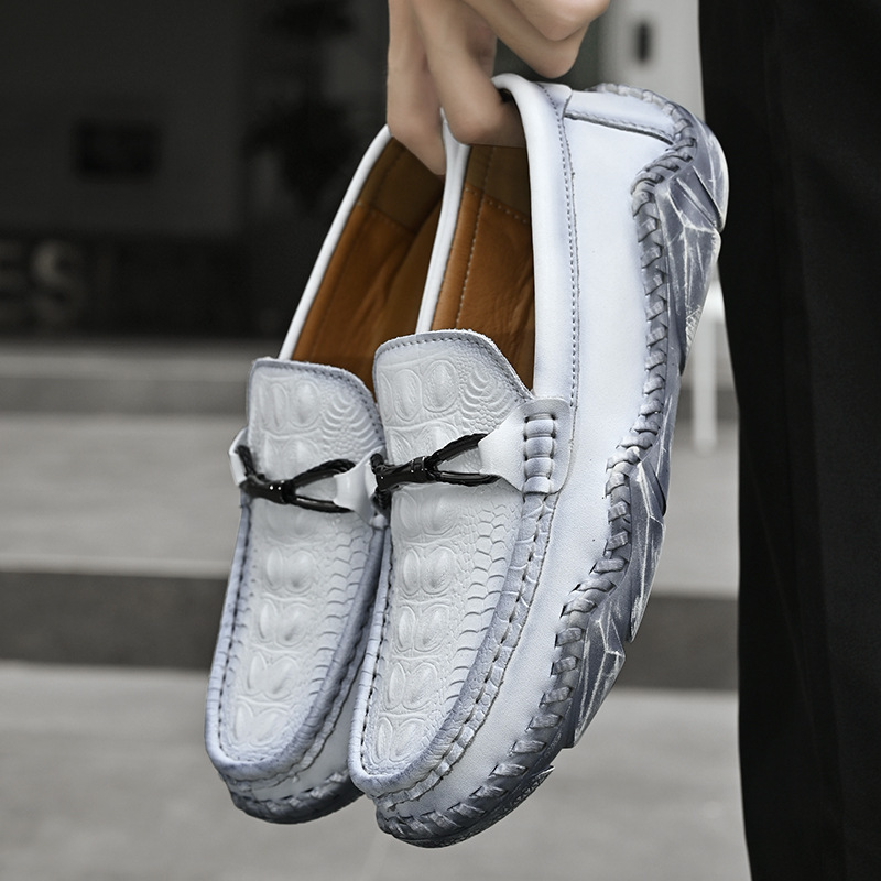 Spring and Summer Foreign Trade Bargain Popular Cross-Border Large Size Octopus Crocodile Leather Loafers Men's Special Offer Leather Shoes