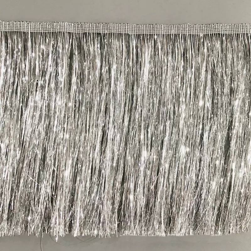 20cm银色流苏玻璃雨丝帘金葱丝条圣诞树婚礼装饰配件花边辅料diy
