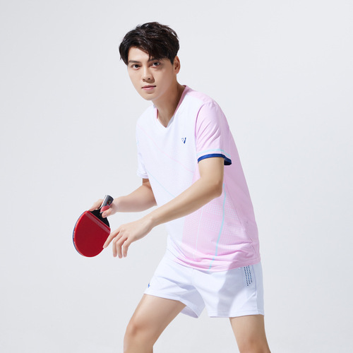 Quick-drying badminton suit men's and women's sport set breathable short-sleeved table tennis shirt volleyball suit competition customized 
