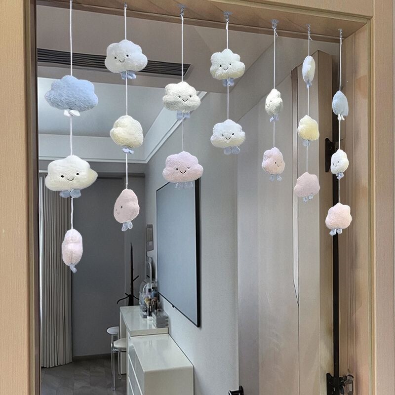 Cute cloud-shaped door curtain for home decor, plush Japanese-style ins-style hanging curtain for children's room and bedroom Cute cloud-shaped door curtain for home decor, plush Japanese-style ins-style hanging curtain for children's room and bedroom