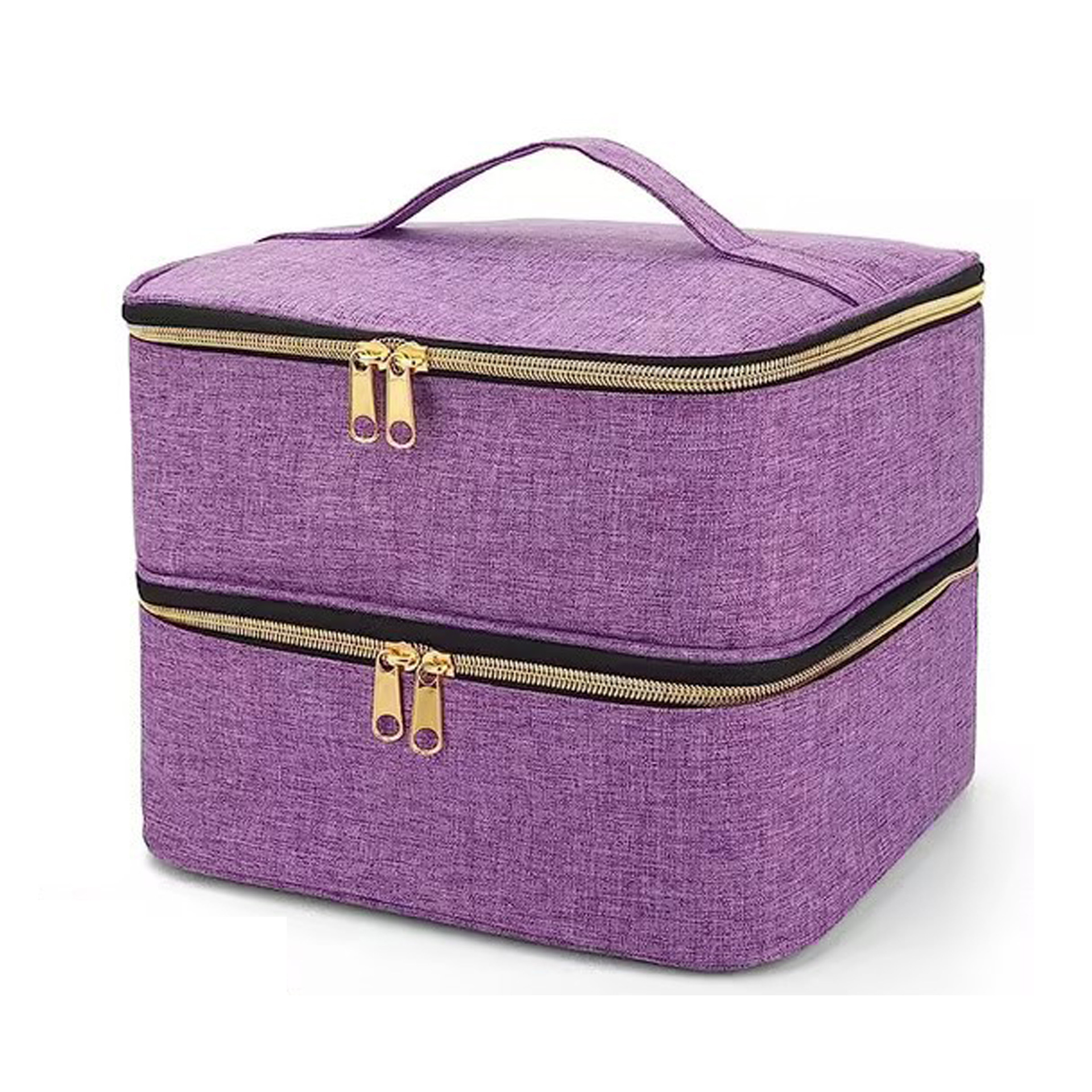 Amazon nuevo esmalte de uñas bolsa Portátil Bolsa de almacenamiento de esmalte de uñas de doble capa puede contener 30 botellas bolsa de almacenamiento de cosméticos