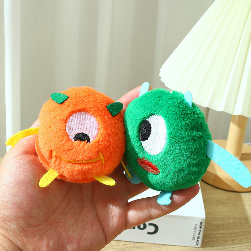 Cartoon plush monster with accessories