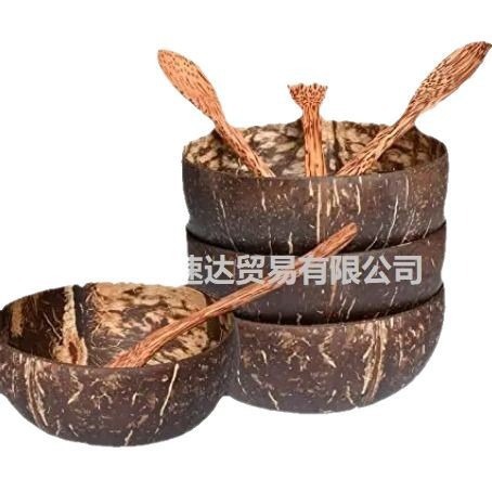 Estilo japonés tazón de coco cáscara de coco viejo cáscara de coco tazón de madera de coco almacenamiento transfronterizo de madera cáscara de coco comercio exterior al por mayor
