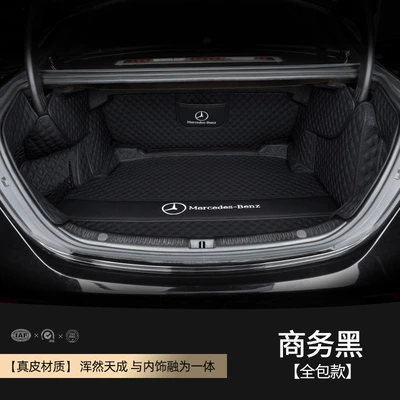 Special Mercedes-Benz C260L Trunk Mat, C-Class C200L C180L Full Coverage 08-2024 Eco-Friendly Trunk Mat (Trunk Mat) - leather-black-all-inclusive-solid-fit-safe-no-smell-mercedes-benz-c-class