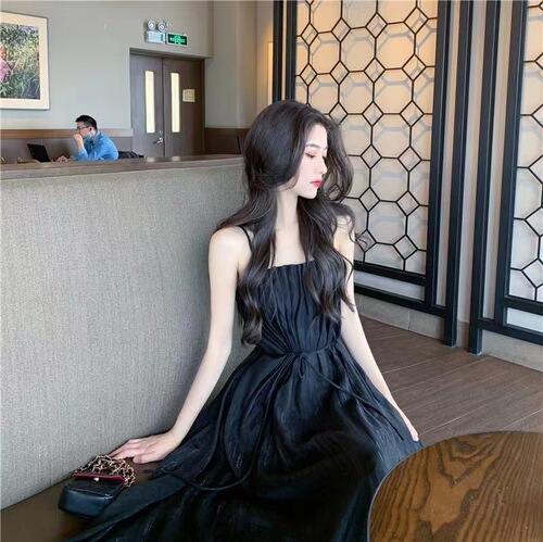2025 New Strappy Long Dress Commute Elegant Slimming Tall Body Shaping Belted Dress for Women and Girls Summer