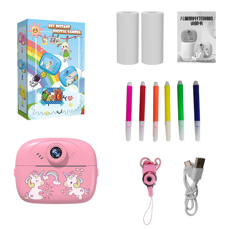 Cámara para niños Polaroid transfronteriza, cámara de impresión de cámara digital portátil en inglés, cámara de juguete de regalo para estudiantes