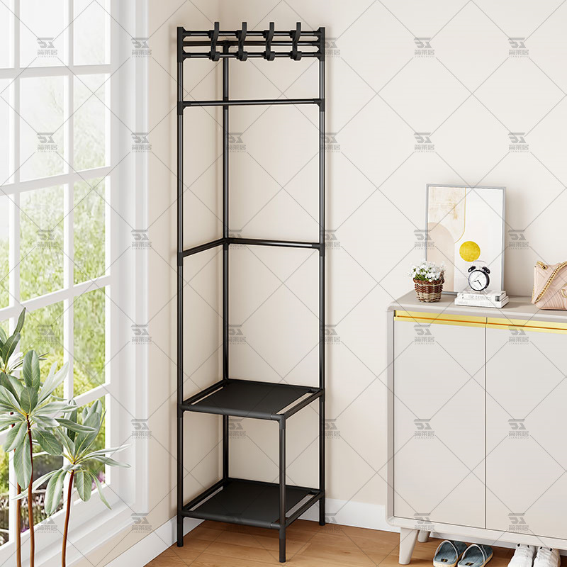 Perchero de esquina Perchero de piso de esquina del dormitorio Rejilla de secado para el hogar simple Estante de exhibición móvil