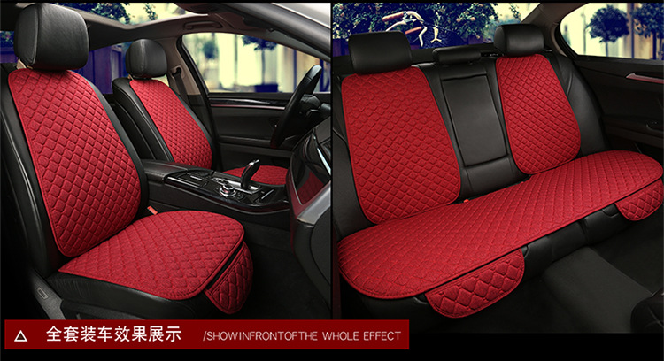 New car seat cushion, universal for all seasons, linen single seat + backrest for the rear row + backrest for five-seater seat cushion, available for wholesale