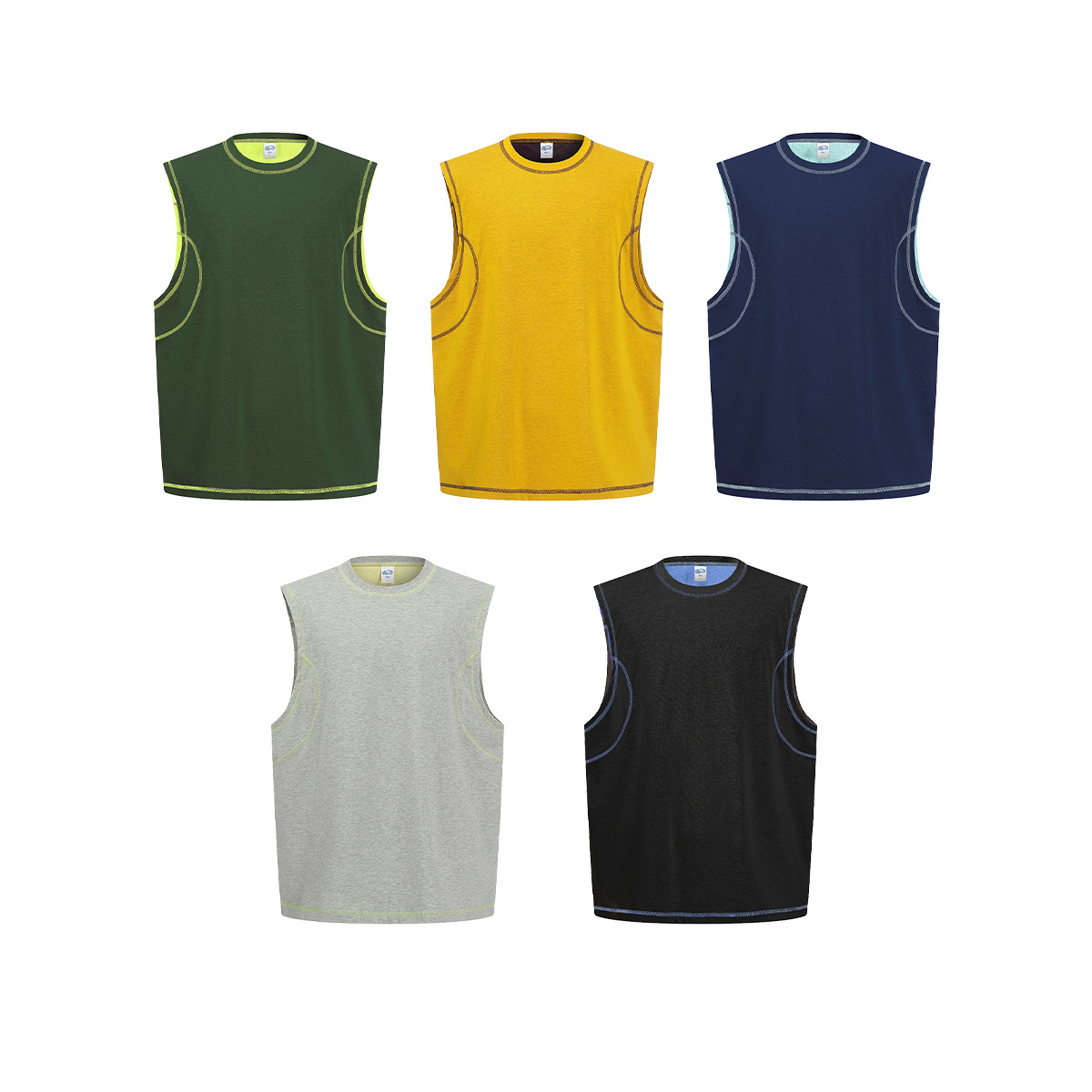 Chain tide personalizado 2026 nuevo chaleco de marca de moda de línea clara de color sólido camiseta deportiva sin mangas chaleco hombre