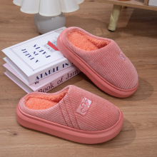 女棉拖鞋秋冬季保暖厚底防滑跨境家居室内情侣静音待客家用棉拖男
