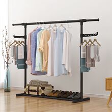 晾衣架落地伸缩卧室晒衣服简易折叠立式挂衣架宿舍家用阳台晾衣杆