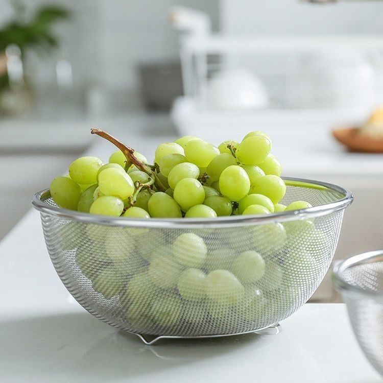 国境を越えたステンレス鋼が厚い野菜を洗う盆の水たまりかごの家庭用台所で米を洗う神器の野菜を洗う盆を洗う|undefined