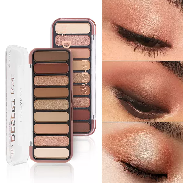 Cross-border cosmetics 9-color eye shadow plate pearlescent fine flash handaiyan European and American makeup matte earth color eye shadow plate