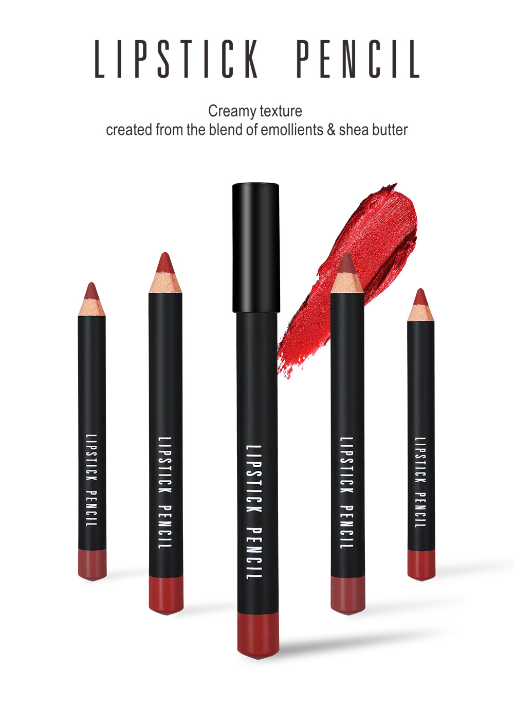 menow non-stick cup 12cm thick wooden stick lipstick matte hook Lip liner pen P163 with pen sharpener Specification drawing