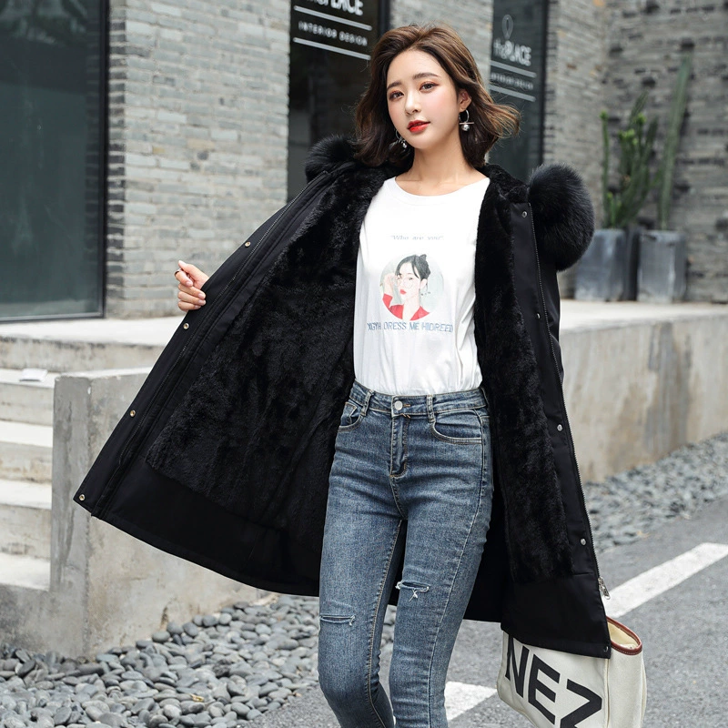 Winter long warm down jacket, European style, mid-length