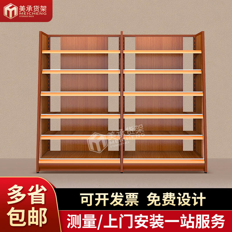厂家批发钢木单面货架便利店 超市金属层格式货架 便利店商超货架