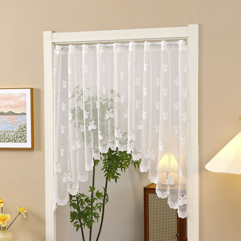 Triangular door curtain, half-door curtain, new style for living room and bathroom, bedroom door curtain, half curtain, embroidered lace Triangular door curtain, half-door curtain, new style for living room and bathroom, bedroom door curtain, half curtain, embroidered lace