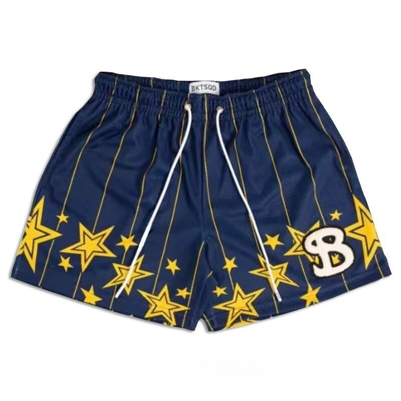 American-Style Basketball Mesh Printed Shorts for Men, Summer Running Fitness Training Pants, Five-Point Length, Wholesale