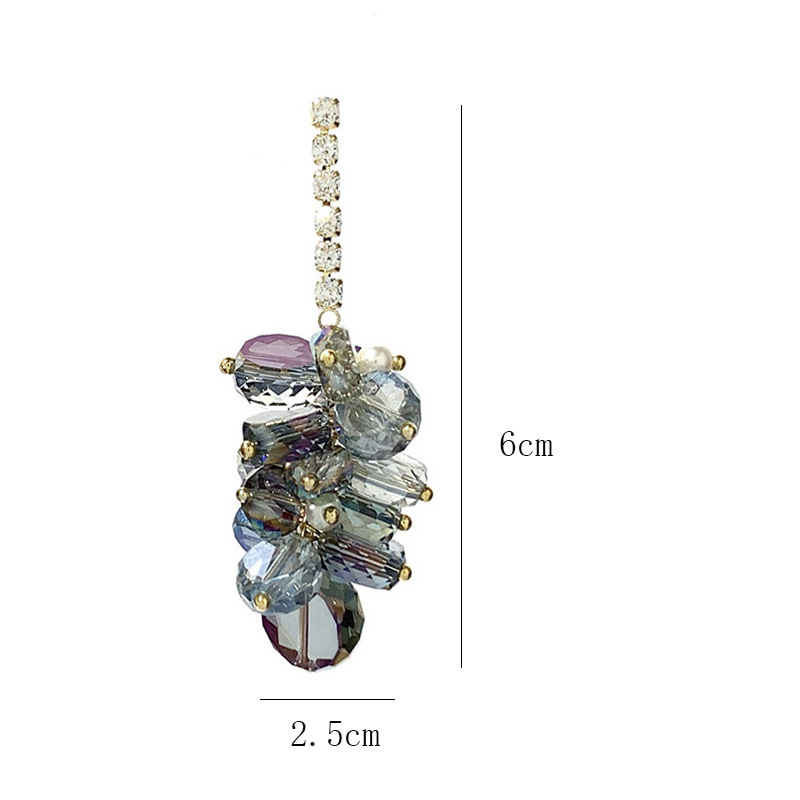 22g Weight Artificial Crystal Inlay Material Drop Earrings Classification 1 Pair Quantity Birthday, Street Occasion Copper Material Fruit Pattern Women's Gender Inlay Design Lady Style 1 Pair Lady Fruit Inlay Copper Artificial Crystal Drop Earrings 无