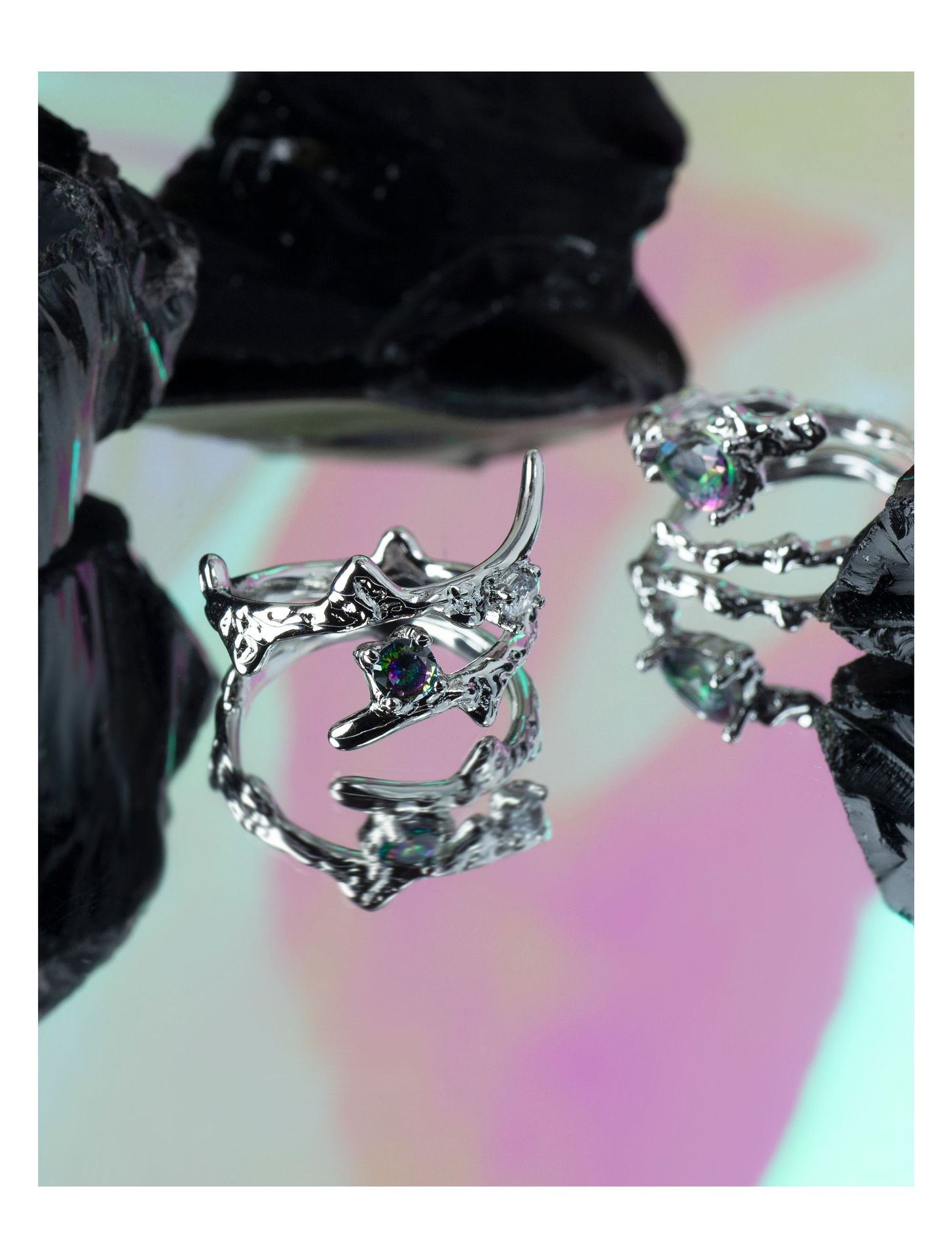 Fashion Geometric Copper Plating Zircon Rings 1 Piece