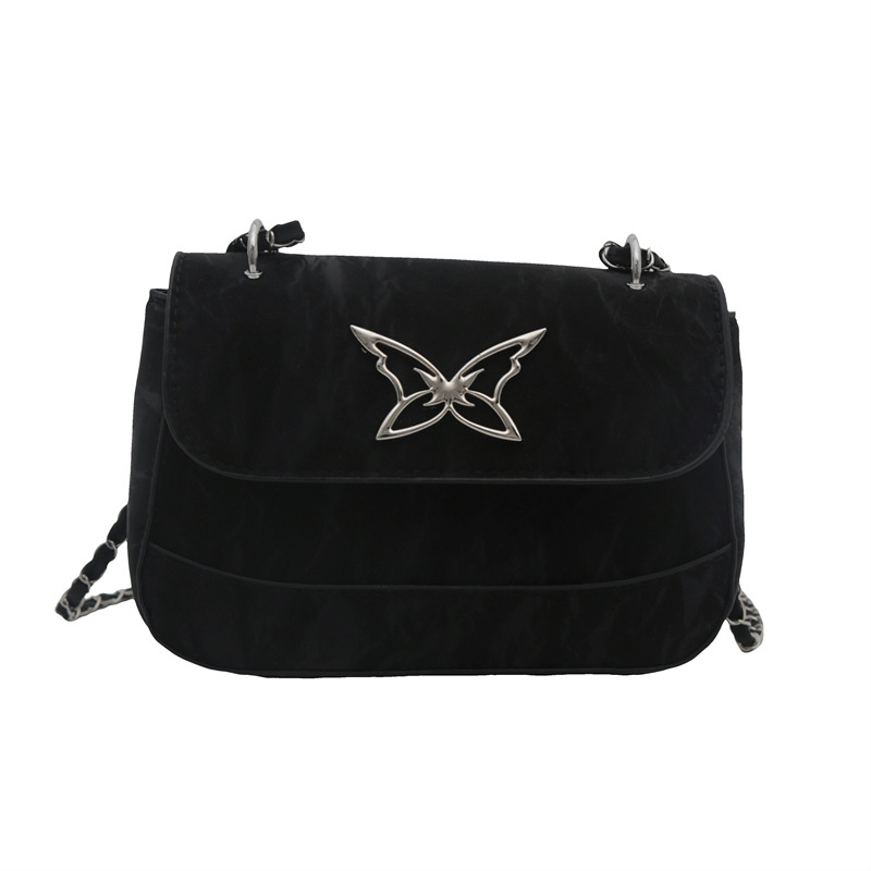 Este año, bolsos de moda populares de cadena, 2024, otoño, nuevo estilo de textura mariposa, bolsos de brazo, bolsos casuales simples, mochilas.