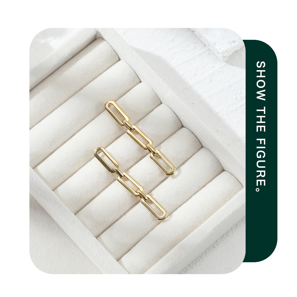 French Style Geometric Stainless Steel Earrings Plating Stainless Steel Earrings