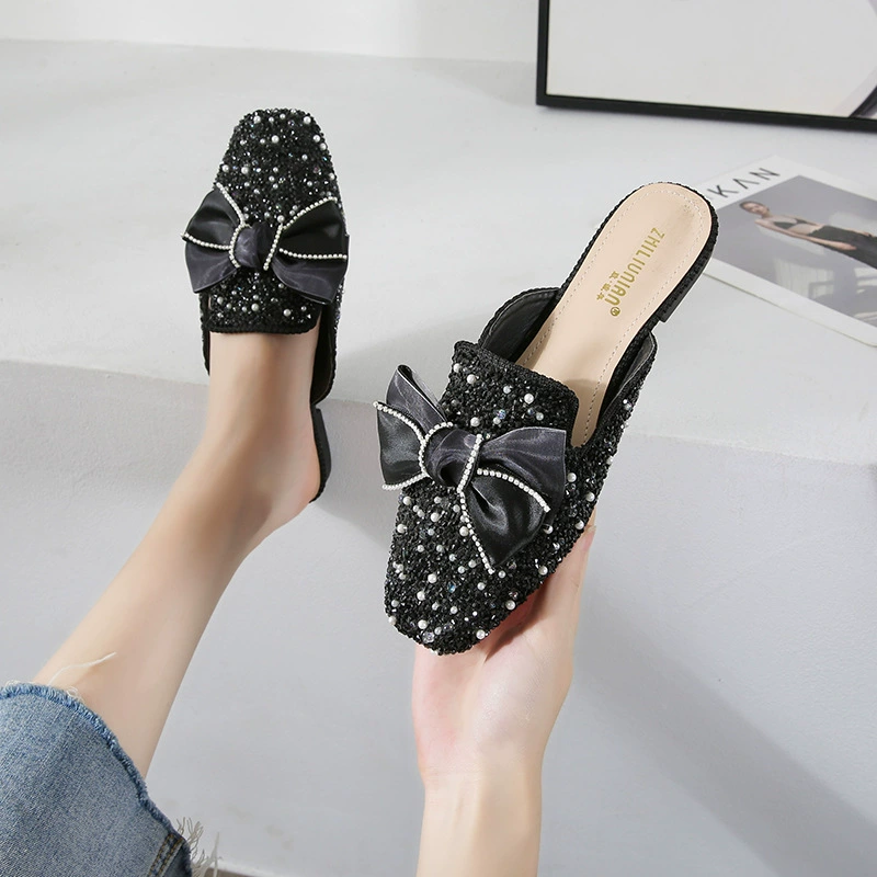 2026 Новые Бaoту Half Slippers Женские кожаные мюли плоские обувь для отдыха сандалии 41-43