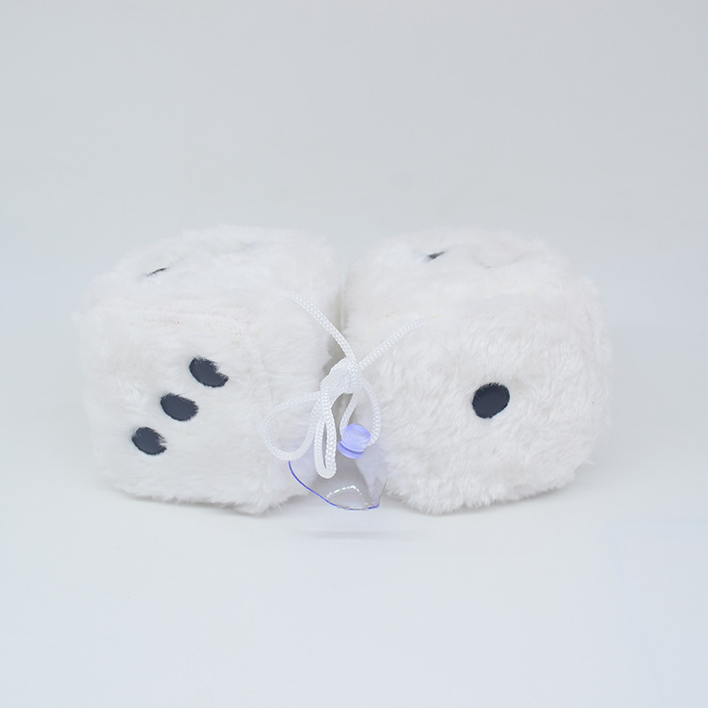 Aliexpress Amazon Wish Cross-Border Trade Plush Dice Car Pendant Dice Ornament Car Hanging Rearview Mirror Dropshipping