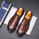 Leather Shoes Men's Autumn Breathable Business Dress British Style Lefu Bean Shoes Slip-on Black Casual Shoes