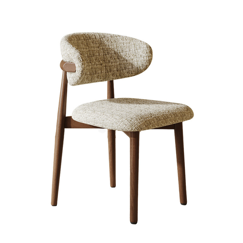 Silla de Comedor con Respaldo Acolchado de Terciopelo de Cordero para Comedor