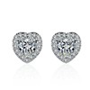 Diamond zirconium heart shaped, earrings, wish, European style, micro incrustation