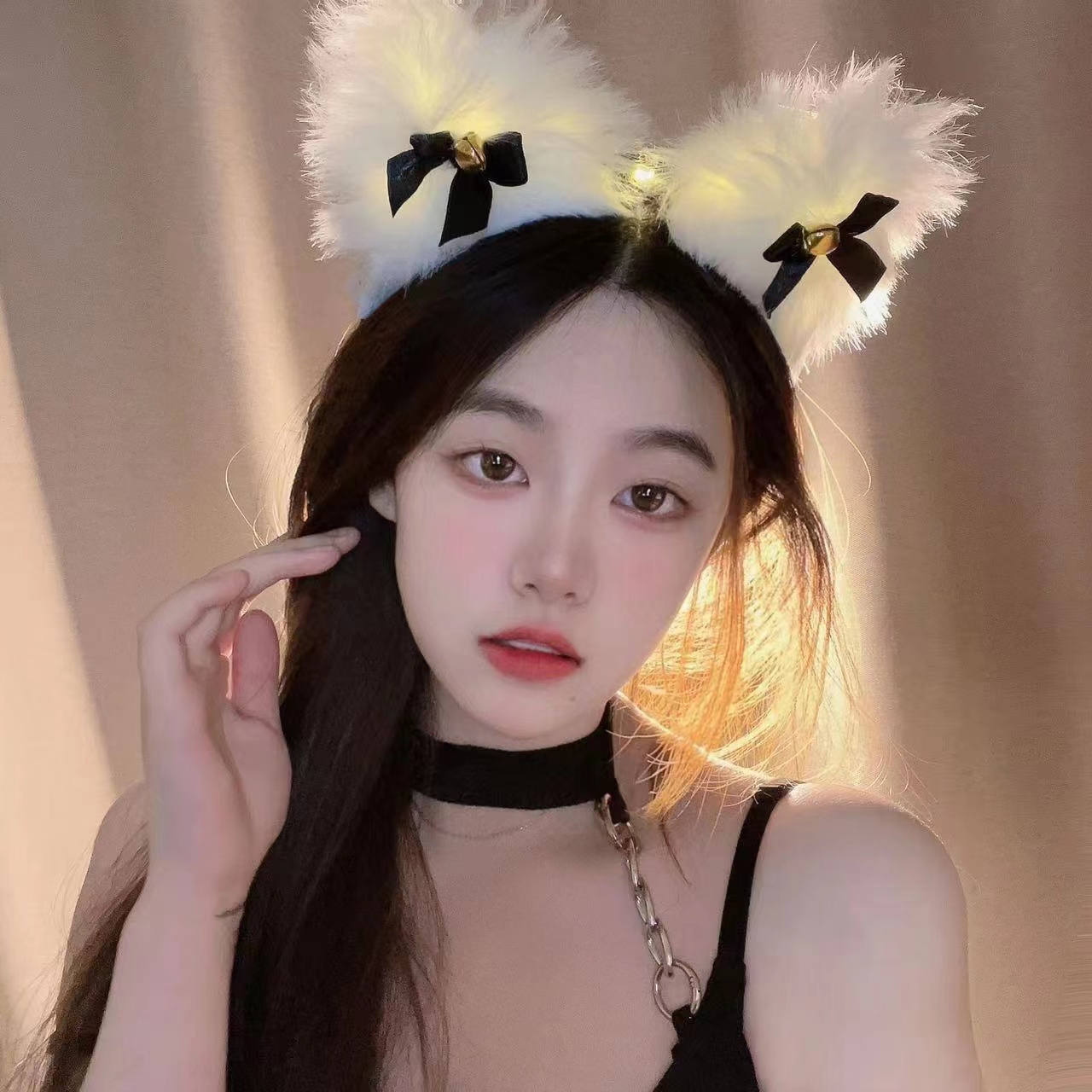 Bar espectáculo atmósfera props luminoso peluche orejas de gato accesorios de cabello zorro bandas de cabello mercado nocturno accesorios de fiesta de suministro