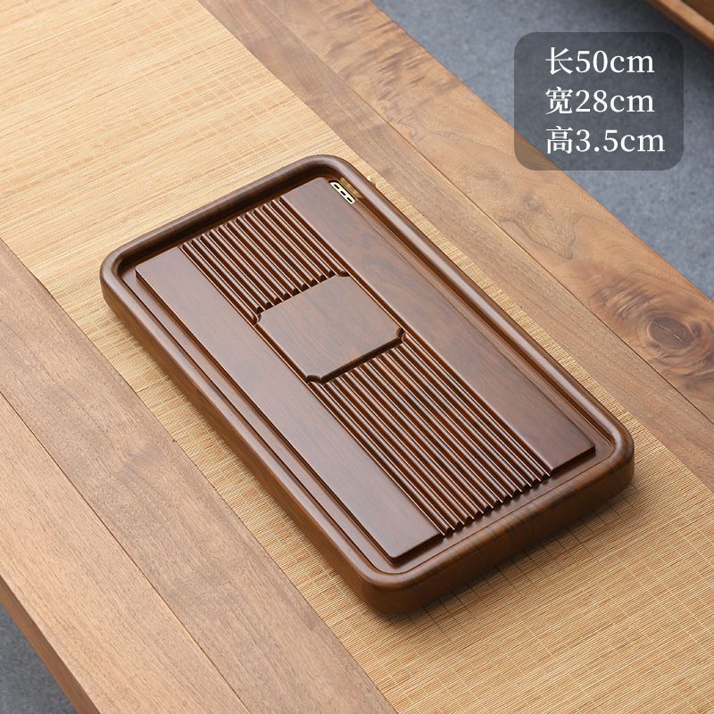 Placa de té de madera sólida, mesa de té simple de oficina, mesa de té china, almacenamiento y drenaje de agua, mesa de té eléctrica