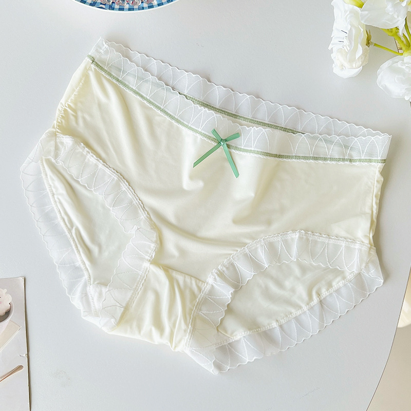Verano ligero hielo damas sin marcas calzoncillos cómodos transpirables antibacterianos entrepierna de algodón mediana cintura desnuda sensación de pantalones de chicas image 10