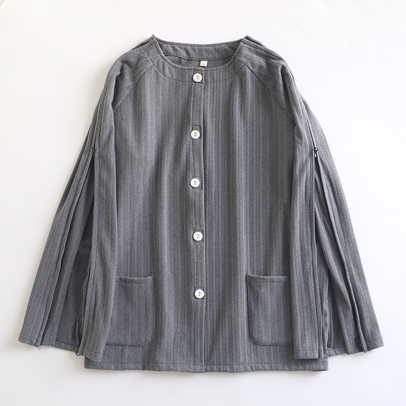 男性用ベッドケア服、着脱が簡単、片麻痺リハビリ服、入院患者服、ドイツ製ベルベット秋冬用ジッパー付き骨折用ホーム服|undefined