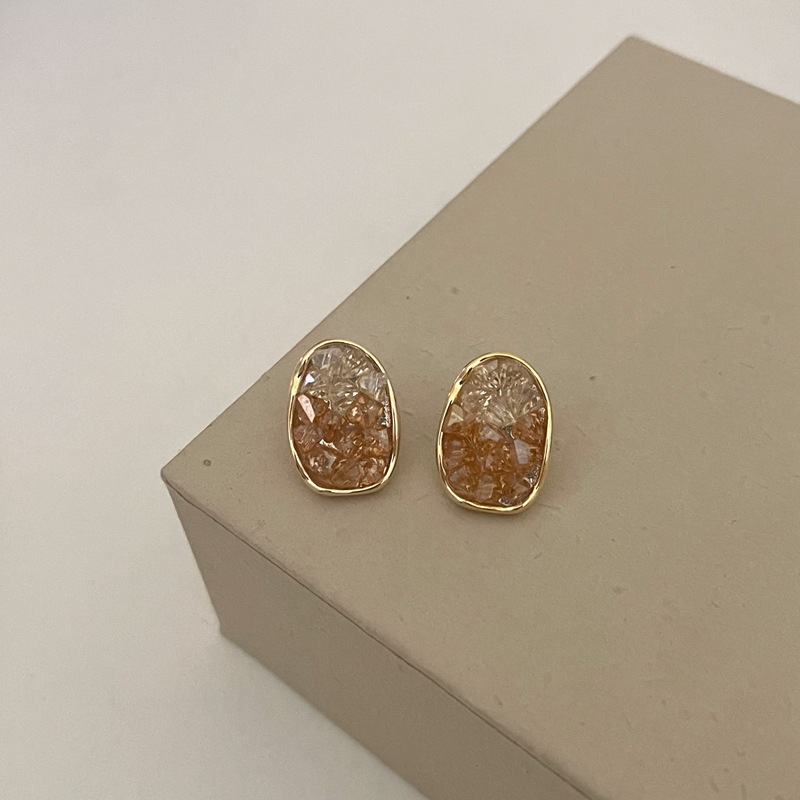 Unique Design Orange Sea Crystal 2023 New Trendy and High end Exquisite with Sterling Silver Style Earrings_voghion.com