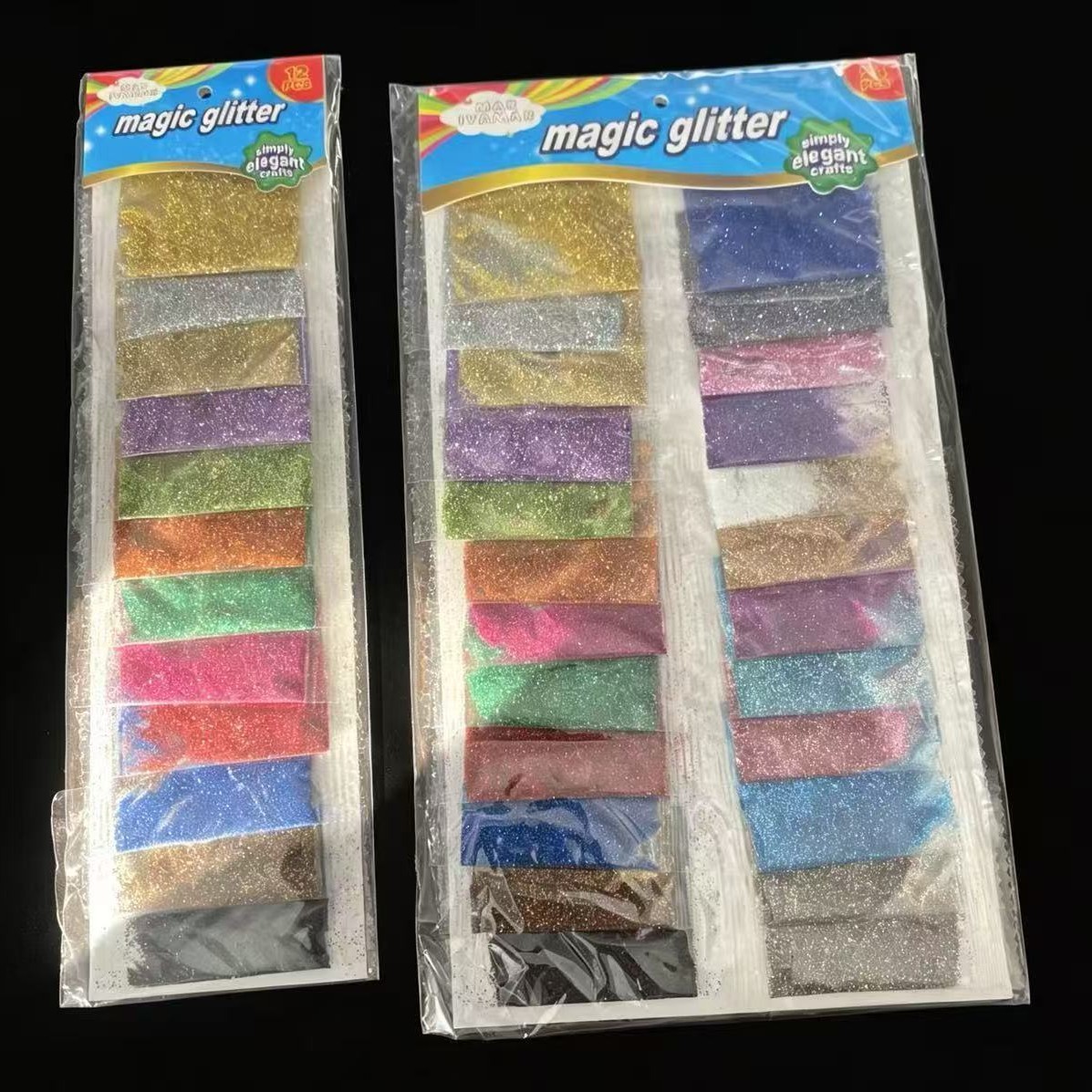 Glitter Powder 12/24 Color Set for DIY Crafts, High-Glitter Powder, Each Set Includes Epoxy Resin Painting Glitter Material Kit