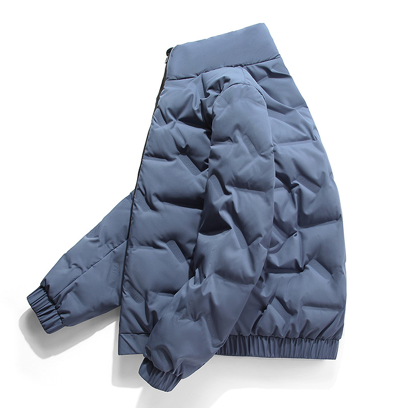 Men's Clothing stand collar Silk cotton jacket, light and thin Silk cotton jacket for men, duck Silk cotton, couple style, winter cold protection, warmth and leisure_voghion.com