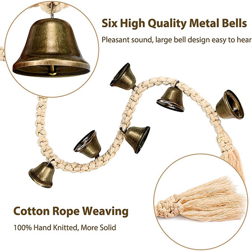 Pet Doorbell Training Dog Collar Pet Doorbell Rope Hand-woven Wooden Bead Bell Hanging Cord Cat Toys Amazon