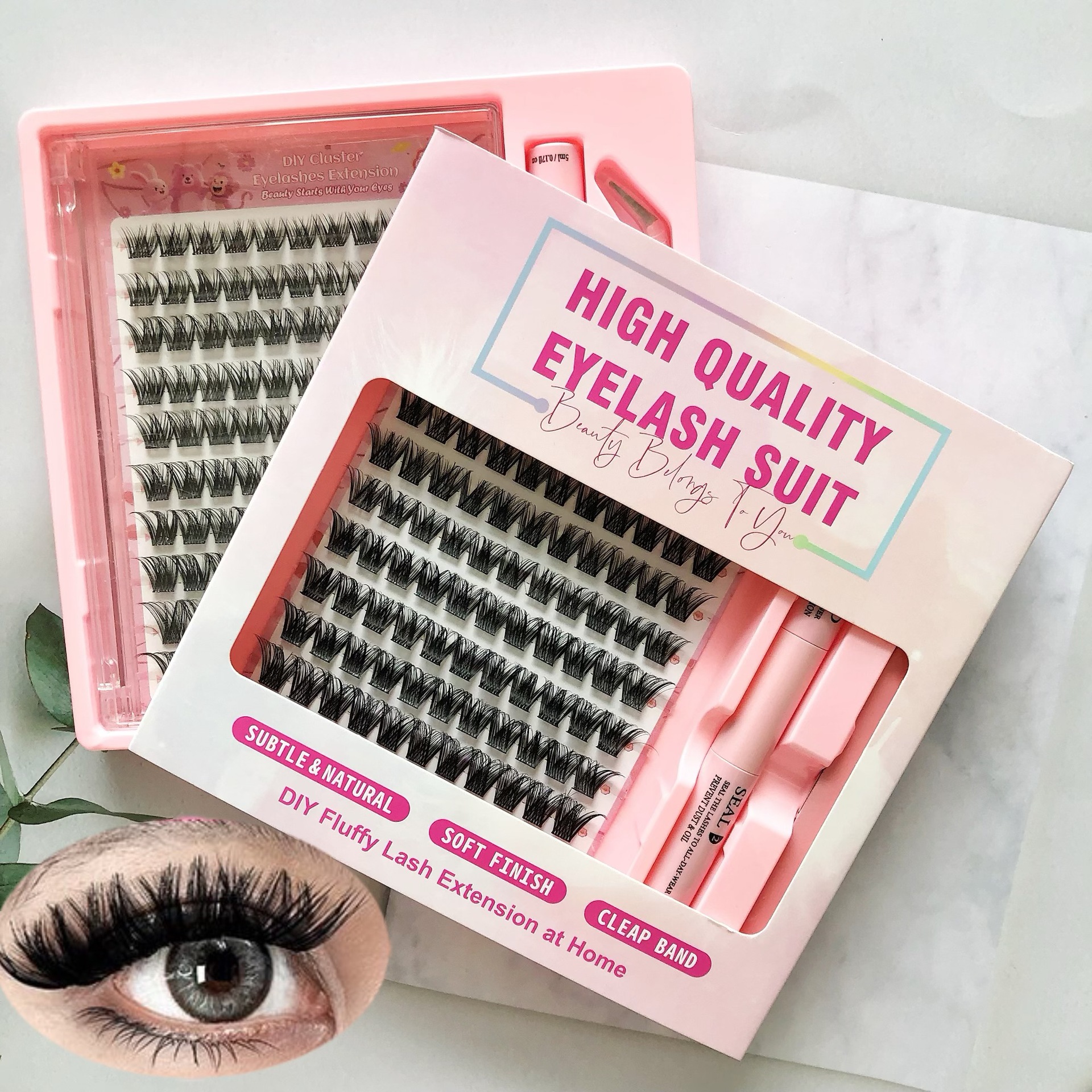Conjunto de pestañas falsas transfronterizas de gran capacidad serie WM, ojos grandes, ojos lindos, pestañas falsas de imitación natural.