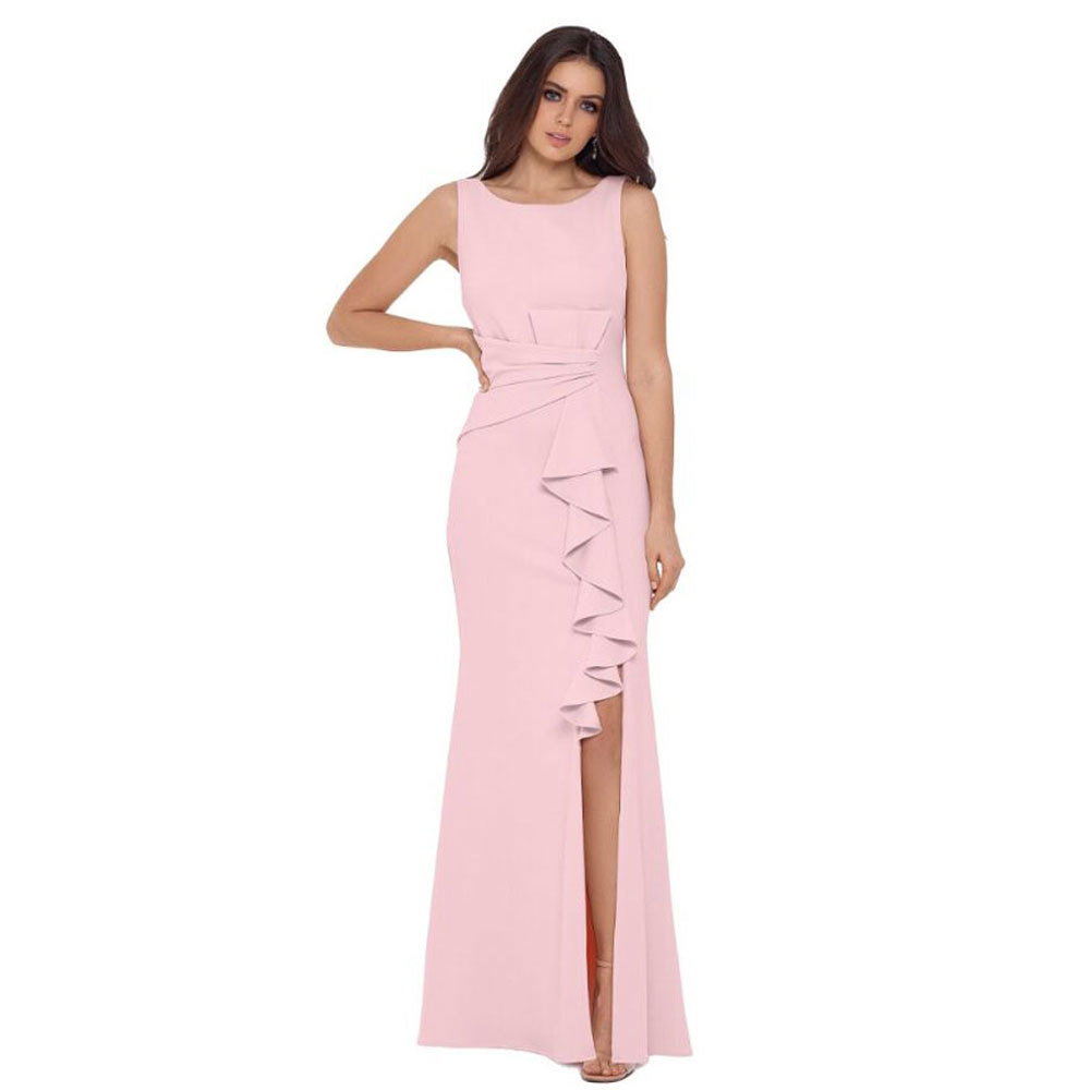 Comercio exterior Europa y América Amazon AliExpress Wish vestido de noche de mujer vestido delgado vestido largo sexy bifurcado image 4