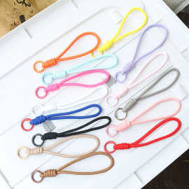 批发新款编织打结手机挂绳短防丢水杯手腕绳百搭多巴胺饰品挂绳