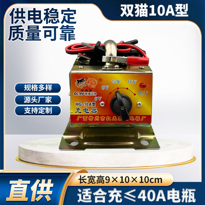 Shuangmao 10A Motorcycle Battery Charger 6V8V12V16V20V Adjustable Dc Power Transformer Lithium Battery