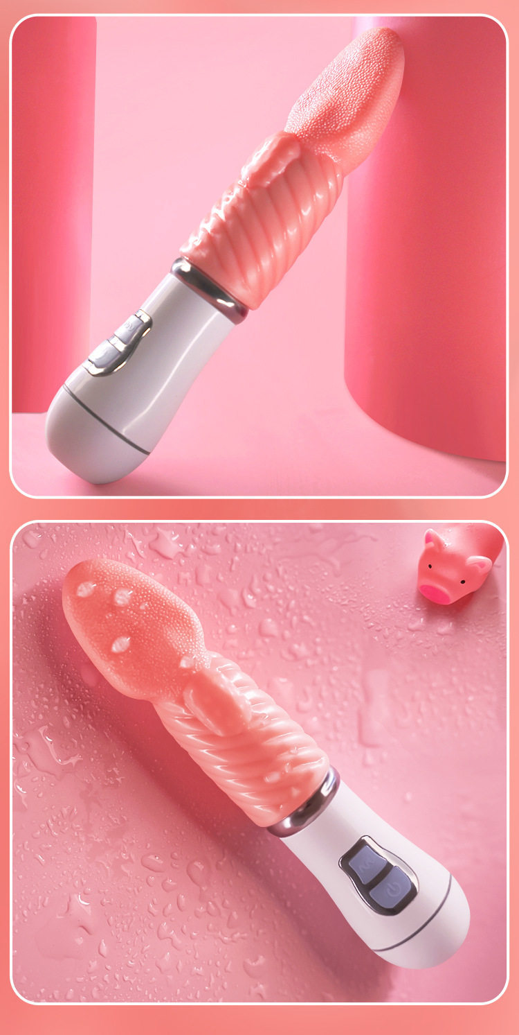Tongue-Licking Vibrating Anal Plug, Prostate Massager, Button Control, TPE — detail image 13