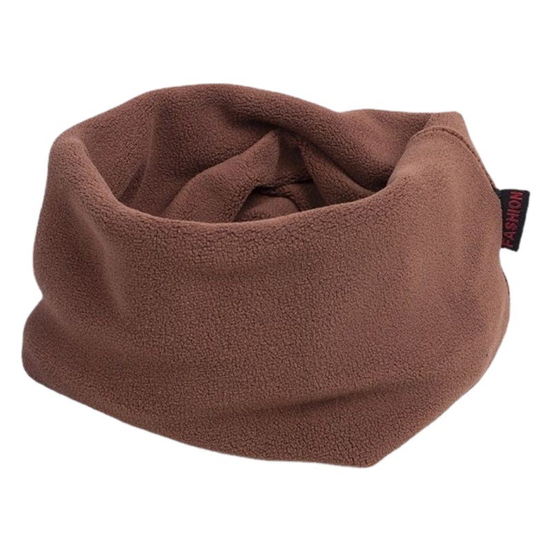 Pullover Scarf Unisex Winter Double Thickened Cycling Neck Sleeve All-match Plain Windproof Neck Protection Scarf