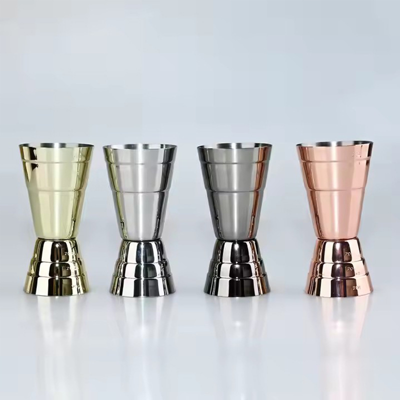 Taza medidora de doble cabeza de acero inoxidable 304, taza medidora de onzas, medidor de licor, taza mezcladora de bar, taza para cócteles, uso doméstico para barman
