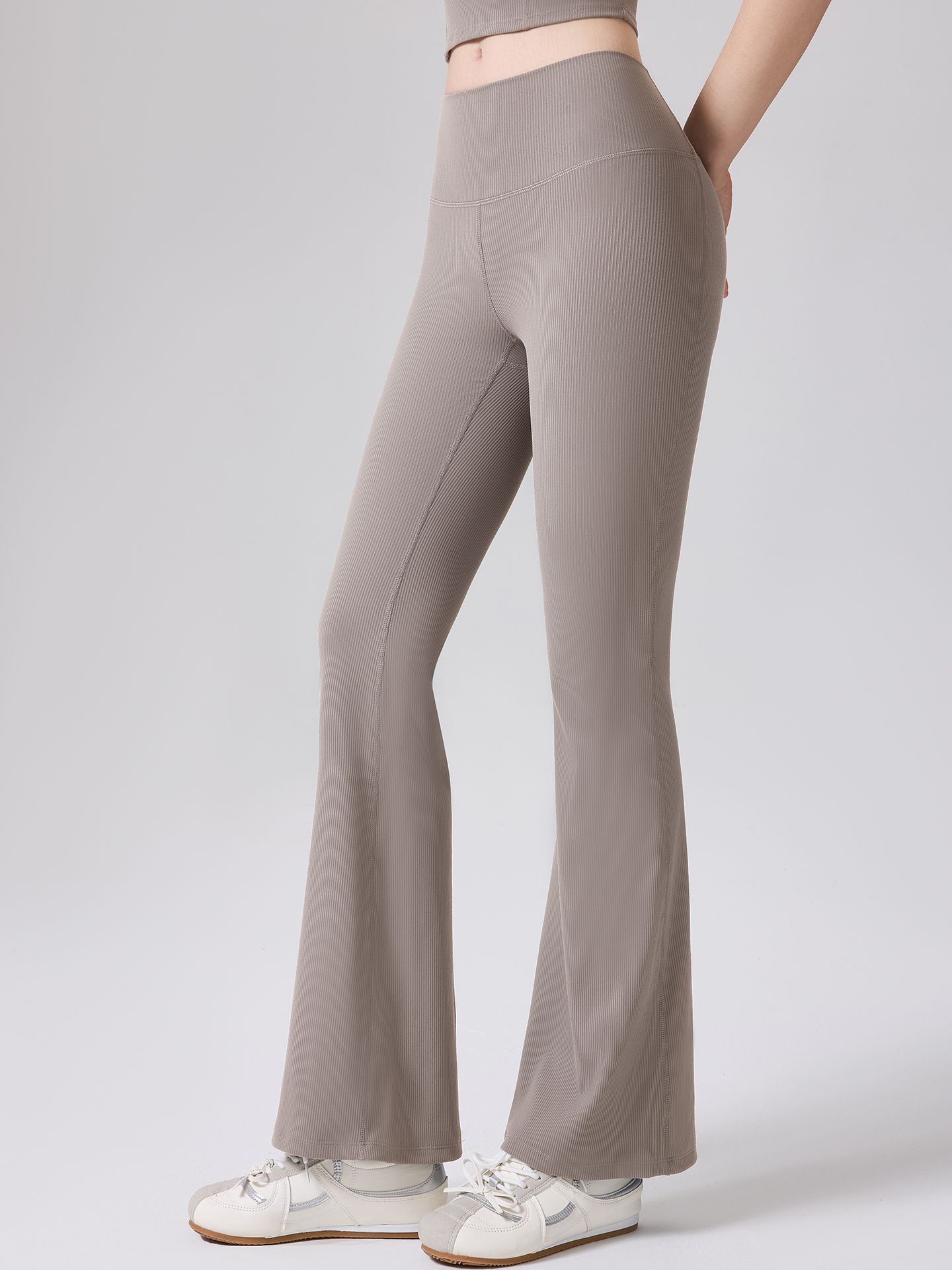 Nuevos pantalones transpirables de rosca desmontables, pantalones de cintura alta de dos piezas, pilates, yoga, pantalones de boquilla para mujeres