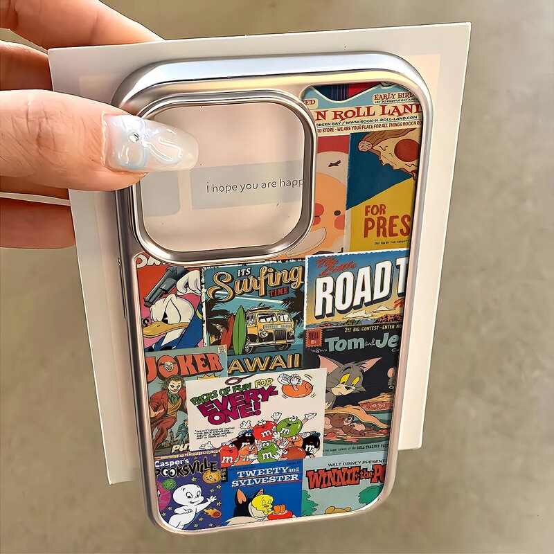 American Comic Retro Collage Is Made of Apple Iphone16/17Pro Mobile Phone Case 15 Frosted Pc13 Large Hole 14 Electroplating American Comic Retro Collage Is Made of Apple Iphone16/17Pro Mobile Phone Case 15 Frosted Pc13 Large Hole 14 Electroplating