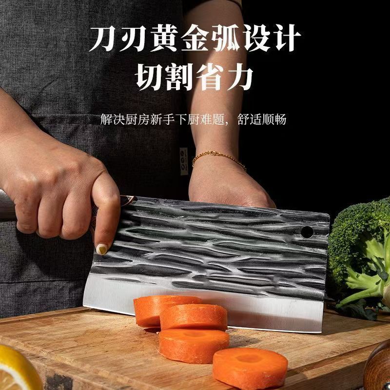 阳江菜刀具跑江湖不锈钢菜刀手工锻打斩切刀锋利斩骨切片刀|undefined