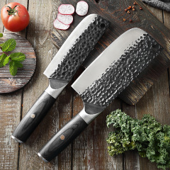黑金剛鍛打雙鋼頭斬切刀 鋒利廚房切肉切片 雞鴨鵝片肉斬骨